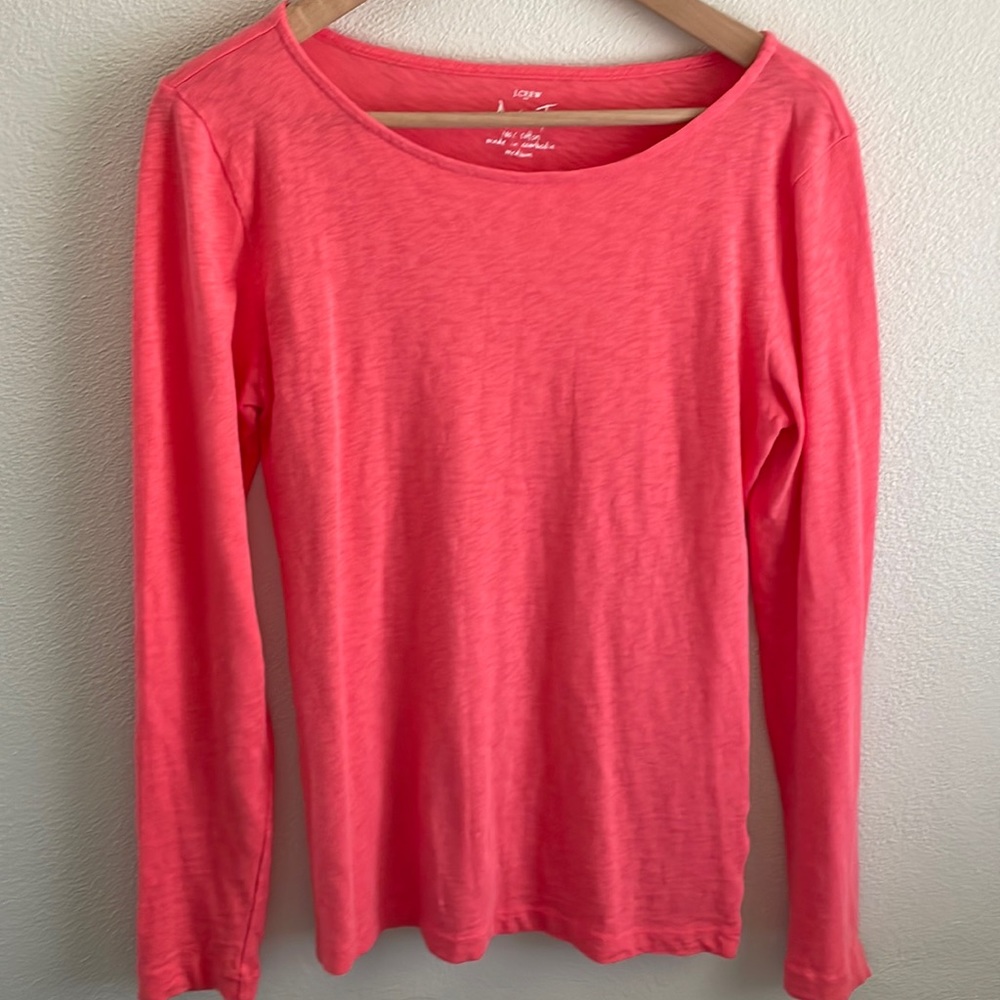 J.Crew long sleeve cotton tee | color: pink | size medium